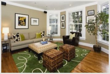 Как использовать зеленый ковер для создания уюта в комнате? особенности размещения и содержания