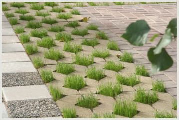 Использование тротуарной плитки с отверстиями для травы для оформления парковок или зон отдыха