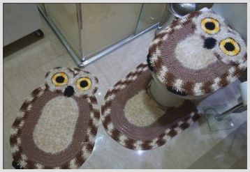 Виды вязаных коврики в ванную комнату при помощи крючка, их схемы вязания