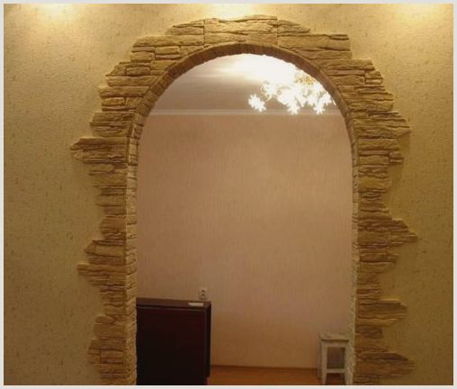 Отделка арки декоративным камнем: фото варианты